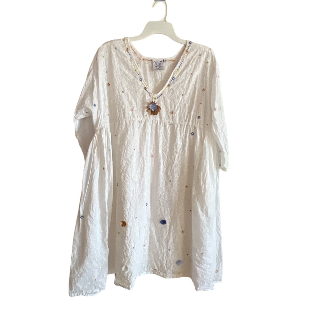 White Embroidered Women's Dress